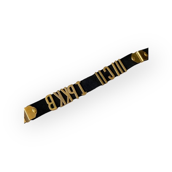 Vintage 90’s: High Speed ☻ Gold Letter Belt ☻ Bal Harbour Shops ☻ Black Leather - Picture 12 of 17